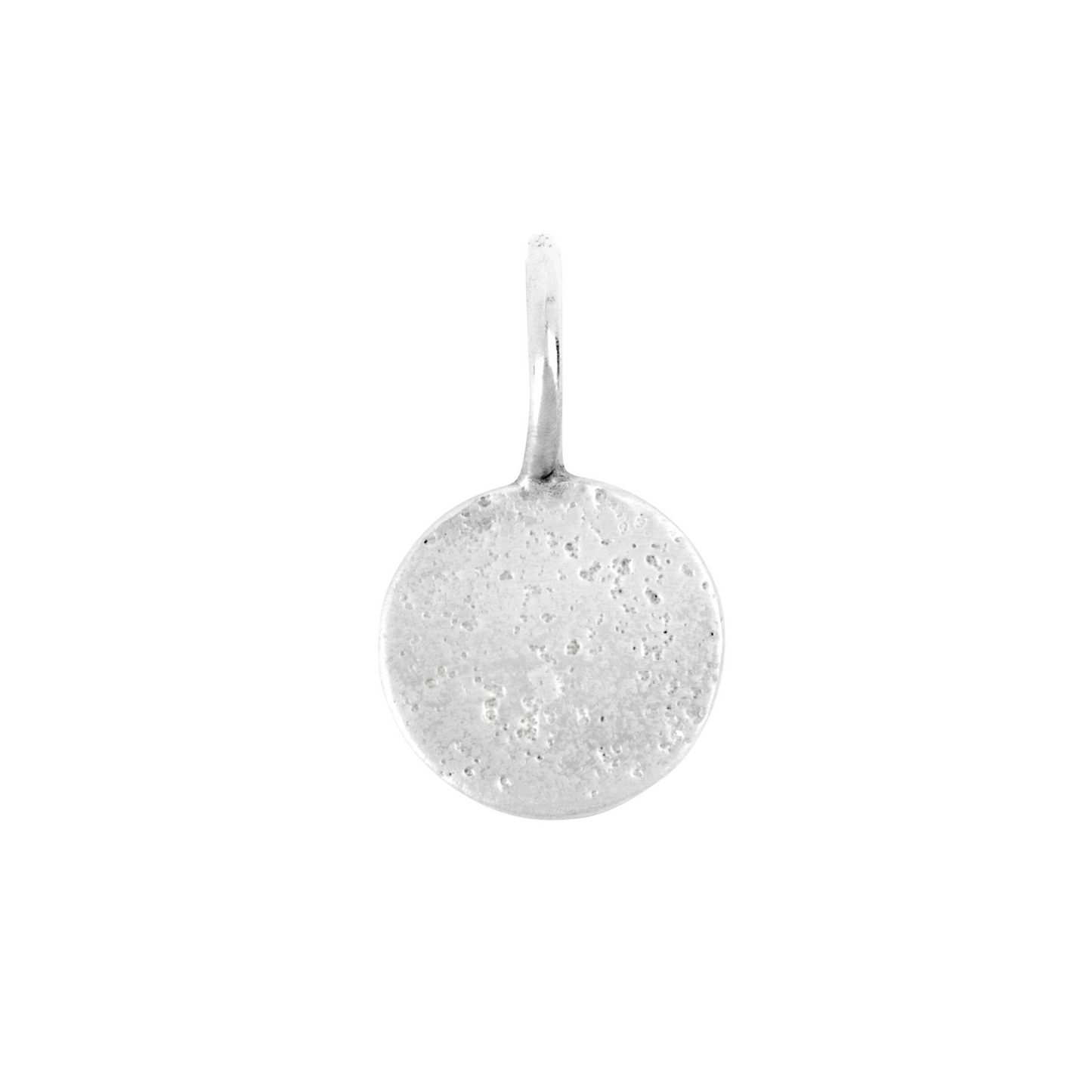 textured small round sandcast pendant charm