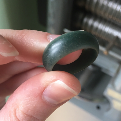 10mm wide domed chunky silver textured organic sandcast ring