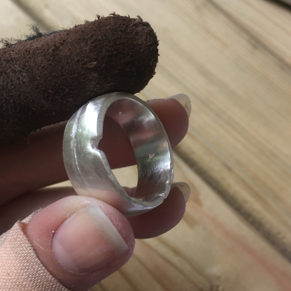10mm wide domed chunky silver textured organic sandcast ring