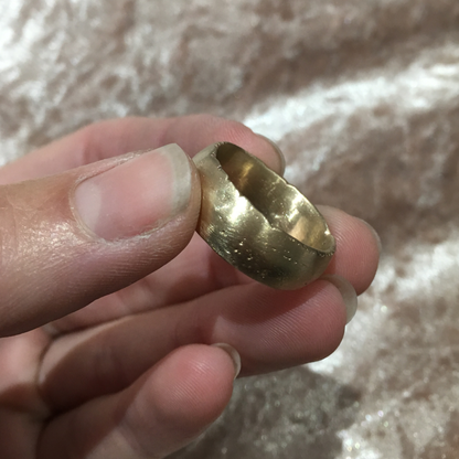 10mm wide domed chunky silver textured organic sandcast ring