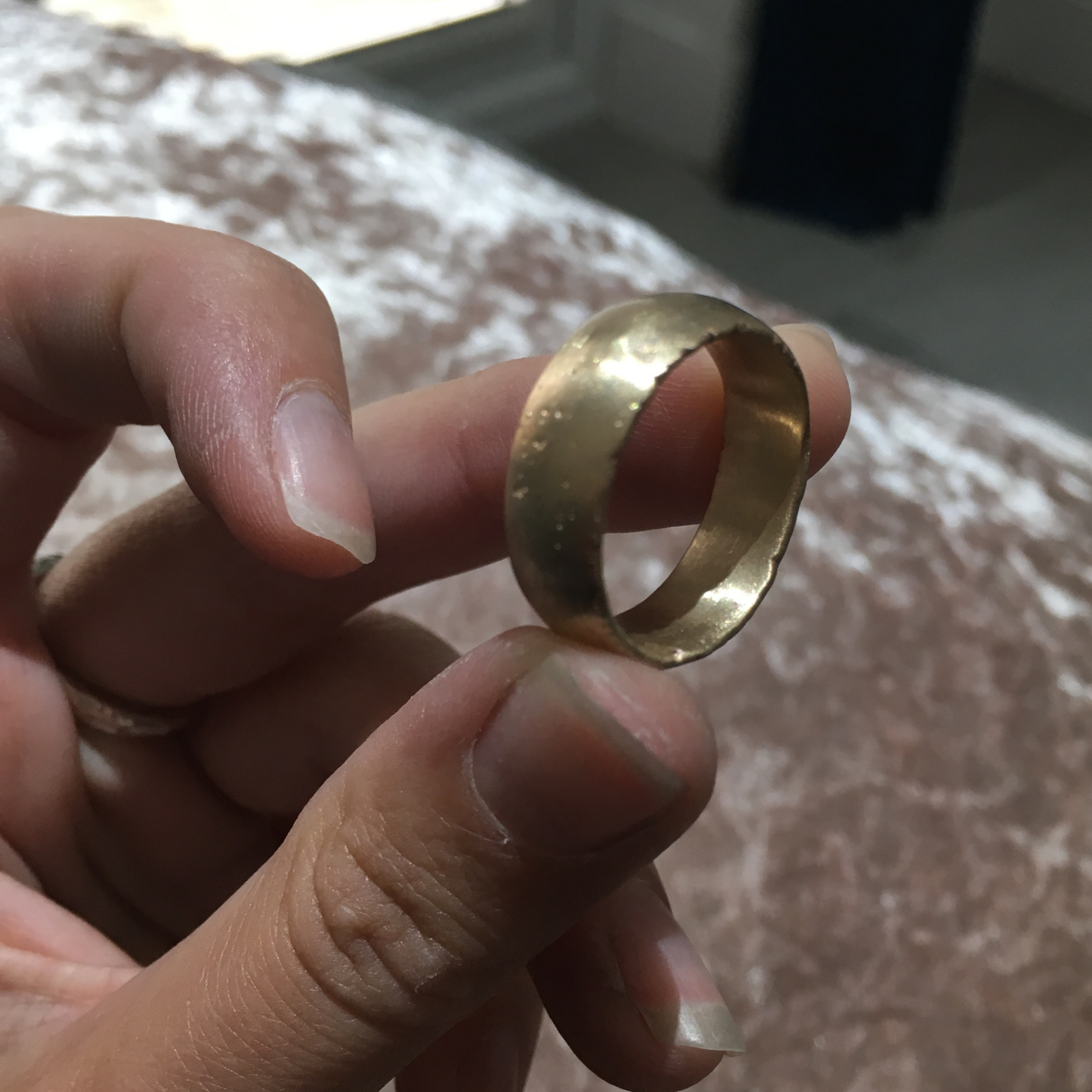 10mm wide domed chunky silver textured organic sandcast ring