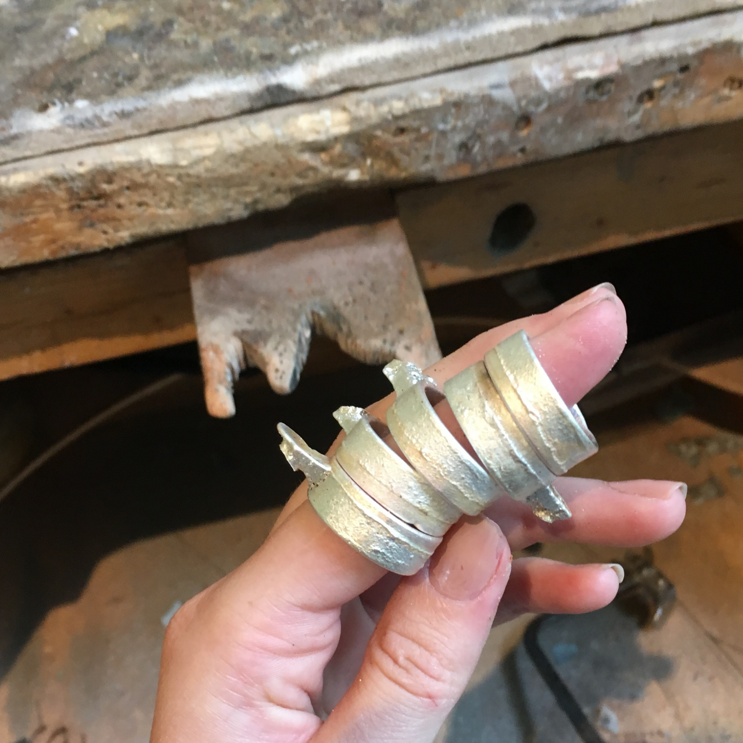 10mm wide flat band chunky statement sandcast ring