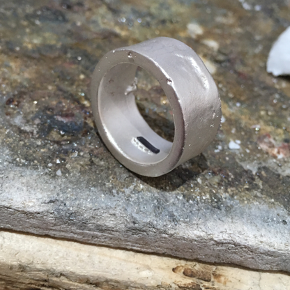 10mm wide flat band chunky statement sandcast ring