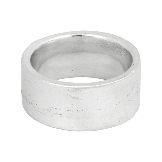 10mm wide flat band chunky statement sandcast ring