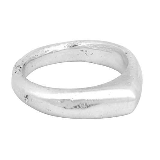 pointy high dome chunky silver statement sandcast ring