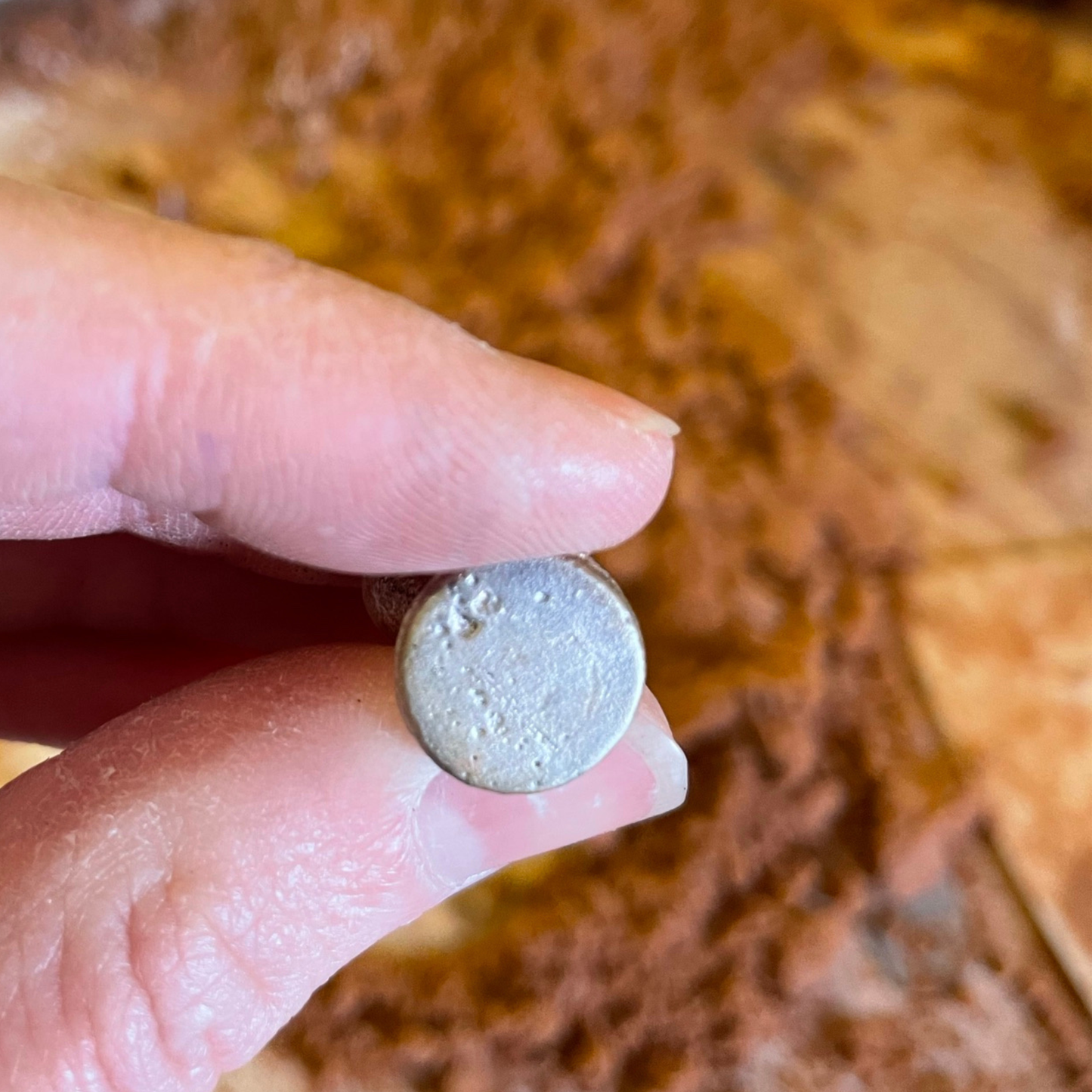 textured small round sandcast pendant charm
