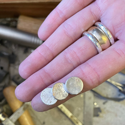 textured small round sandcast pendant charm
