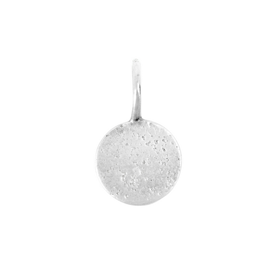 textured small round sandcast pendant charm